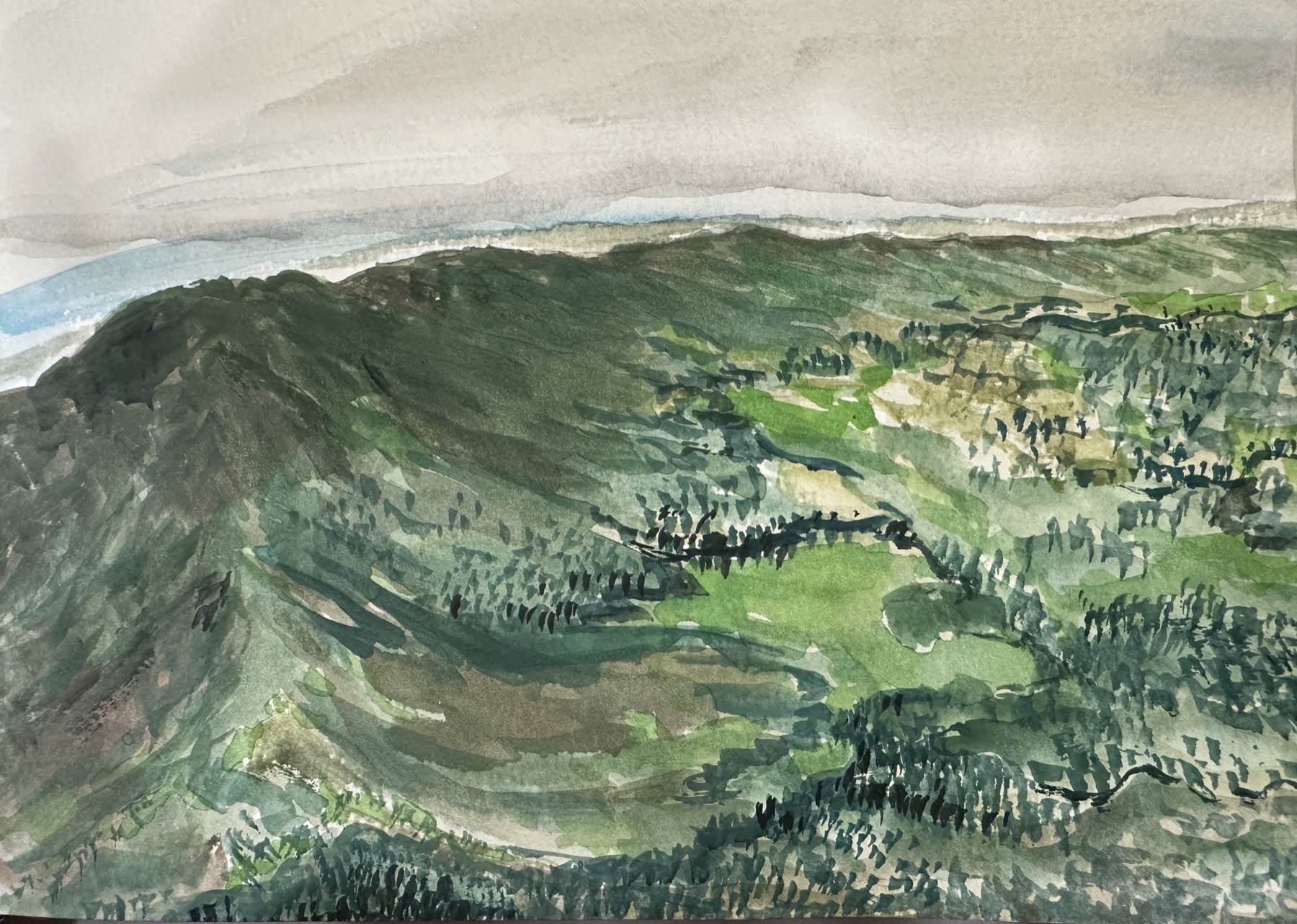 Watercolor mountain painting